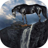 Horse at the waterfall live wp icon