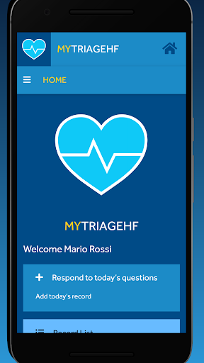 Android application MyTriageHF screenshort