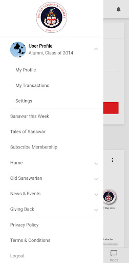 Android application The Old Sanawarian Society screenshort