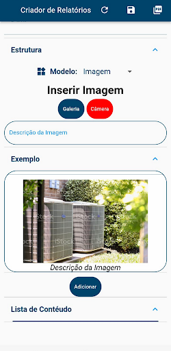 Android application Criador de Relatórios screenshort