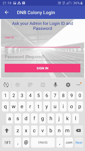 Android application Dhanbad Rail Awas Sewa for En screenshort