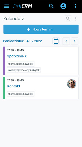 EstiCRM Screen 2