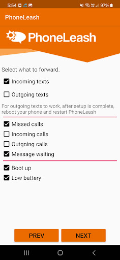 Forward SMS, MMS, RCS & WAP Screen 2