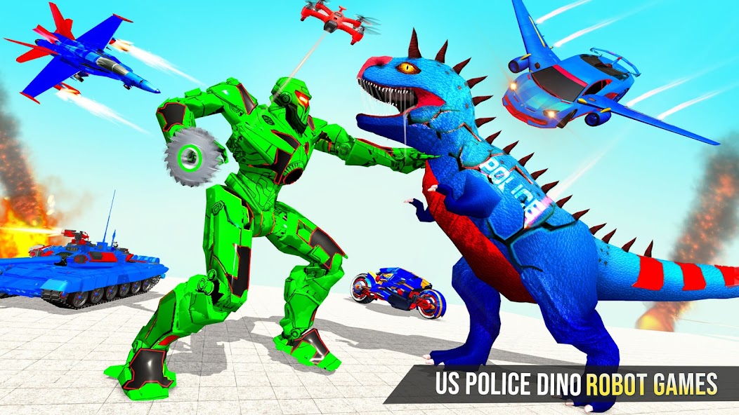 Police Dino Robot Car Games 1.2 APK + Mod (Paid for free / Unlocked) for Android