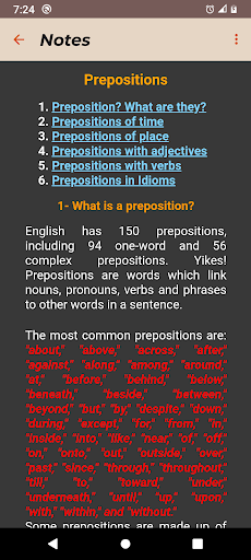 English Prepositions Screen 2