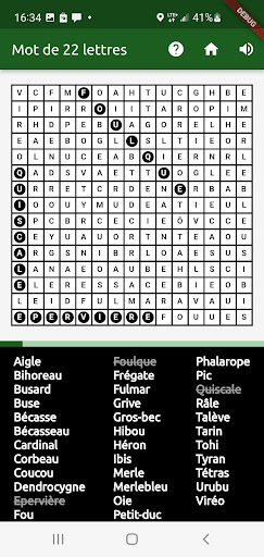 Mot caché - Oiseaux Screen 2