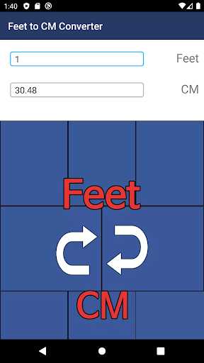Feet to CM Converter Screen 3