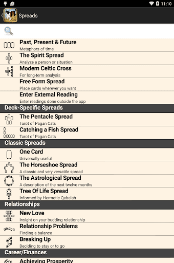 Screenshot of Tarot of Pagan Cats
