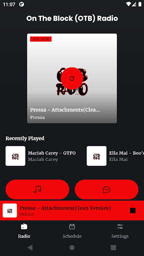 Android application On The Block (OTB) Radio screenshort