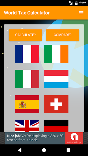 Android application World Tax Calc screenshort