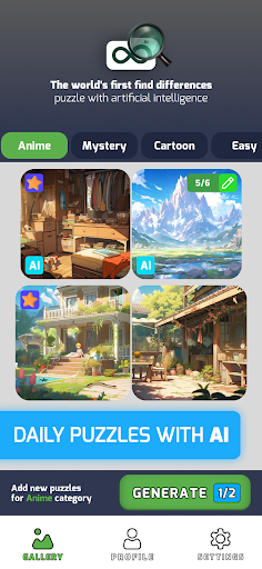 Android application Find Differences AI! Spot Them screenshort