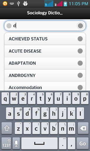 sociology Terms Dictionary Screen 2