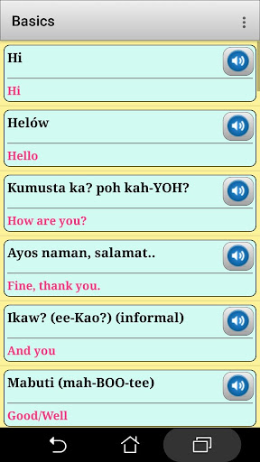 Filipino phrasebook and phrase Screen 3