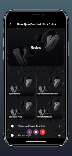 Android application Bose QuietComfort Ultra Guide screenshort