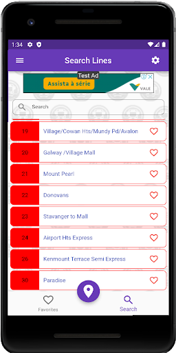 Android application My Bus - St John's screenshort