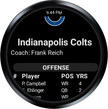 Premium NFL app for Wear Screen 3