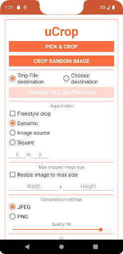 Android application uCrop Sample Testing App screenshort