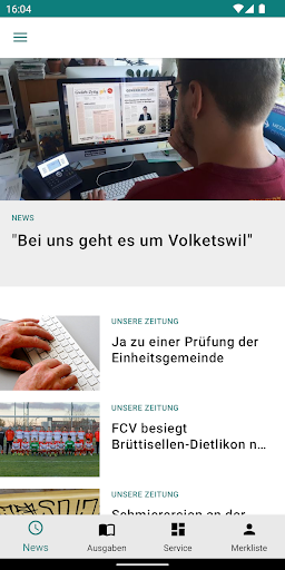 Android application Volketswiler Nachrichten screenshort