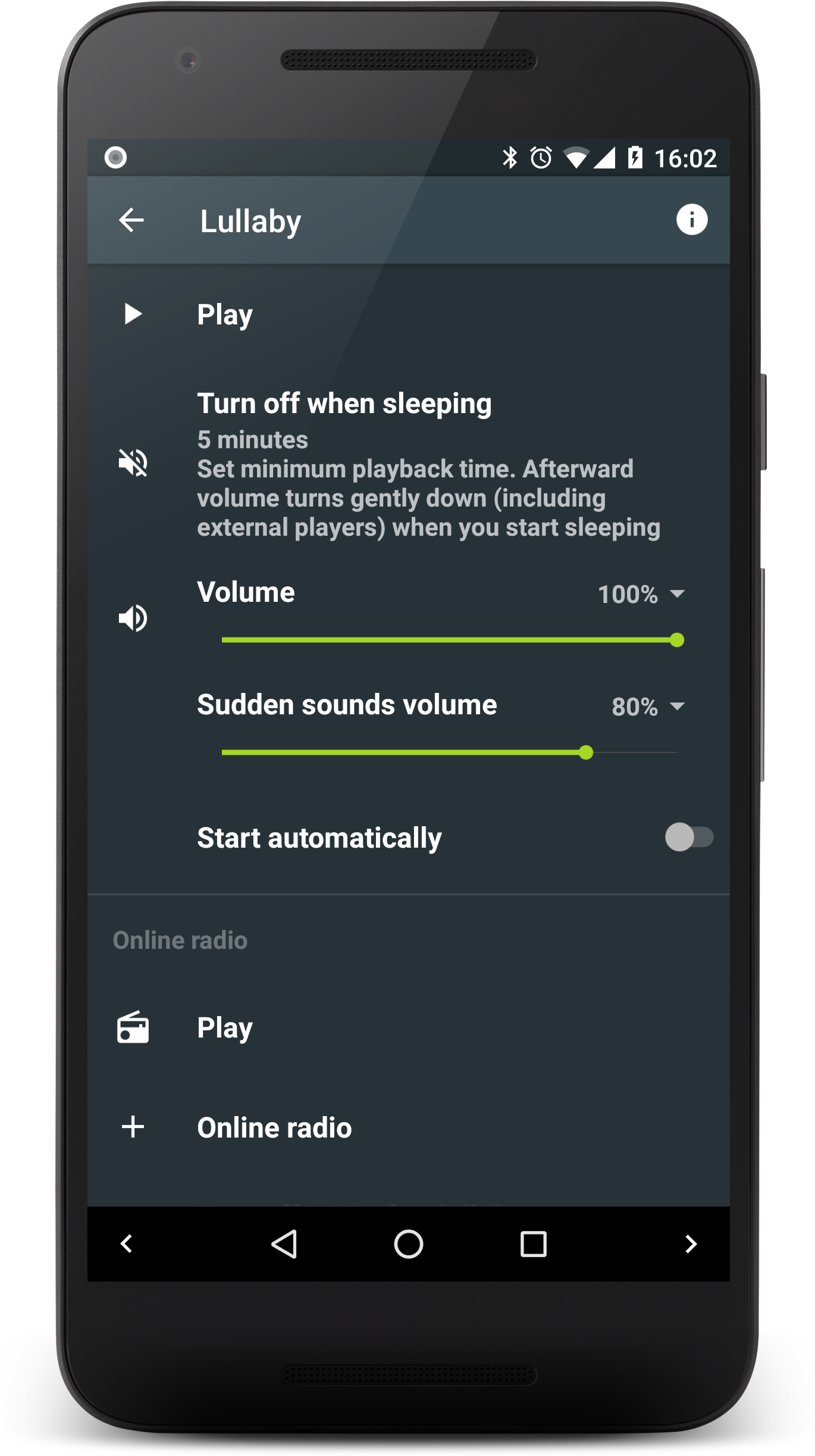 Android application Lullaby pack Sleep + Mindroid screenshort