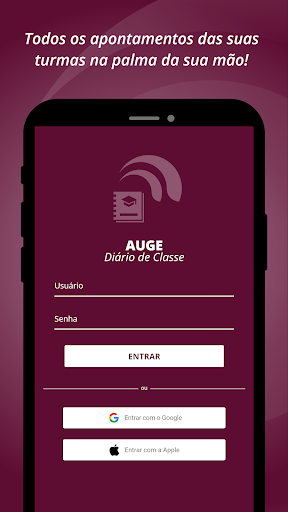 Android application Auge - Diário de Classe screenshort