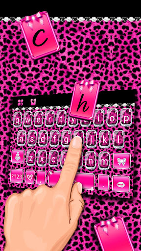 Android application Glitter Pink Leopard Keyboard screenshort