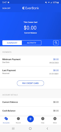 Android application EverBank Commercial Card screenshort