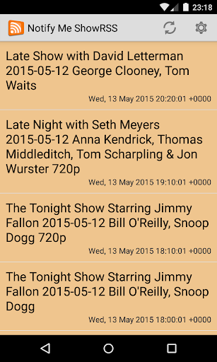 Android application Notify Me ShowRSS screenshort