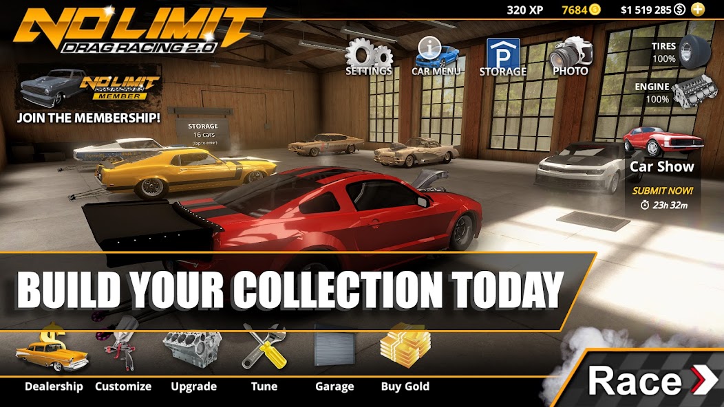 No Limit Drag Racing 2 1.9.9 APK + Мод (Unlimited money) за Android