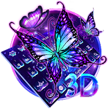 Lively Neon Butterfly Keyboard icon