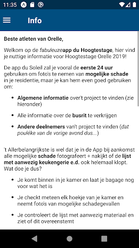 Android application Hoogtestage screenshort
