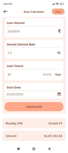 CashLoan  EMI Loan Calculator