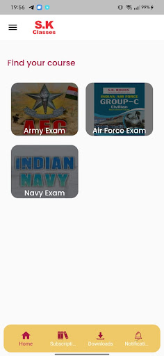 S.K. Classes Screen 3
