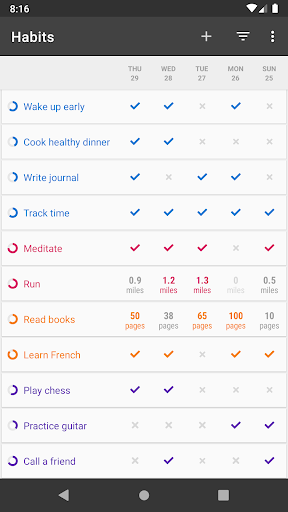 Android application Atomic Habit Tracker screenshort