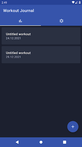 Android application Workout Journal & Tracker screenshort