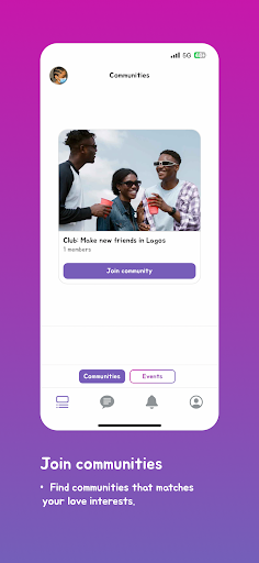 Android application Finewine: Meet new people screenshort