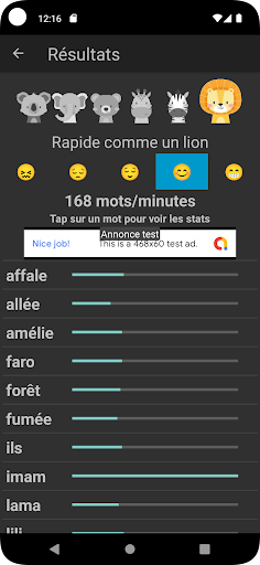 Android application Flash Syllabes screenshort