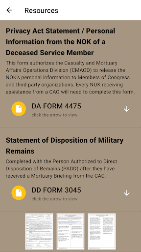 Casualty Assistance Officer Screen 3