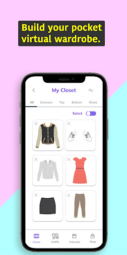 Android application Virtual Closet screenshort