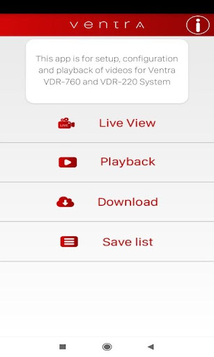 Android application Ventra Config screenshort