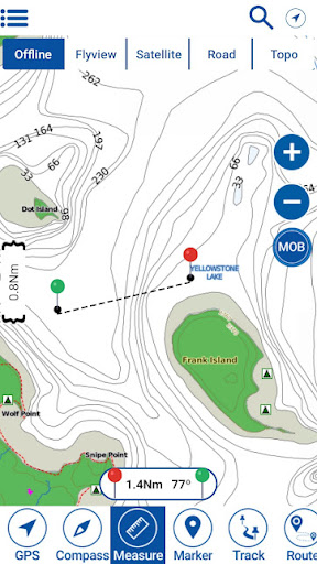 Android application Yellowstone Lake Offline Chart screenshort