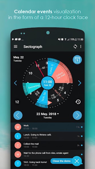 Sectograph. Day & Time planner 5.25 APK + Mod (Unlocked / Pro) for Android
