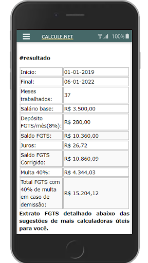 Calculadora de FGTS Screen 2
