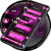 SMS Theme Sphere Pink - dark chat text message