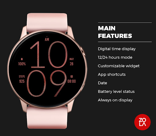 Rose Gold Light Watch Face Screen 2