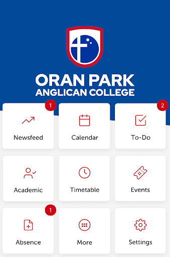 Android application Oran Park Anglican College screenshort
