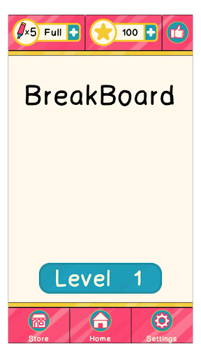Android application BreakBoard : Brick Breaker screenshort