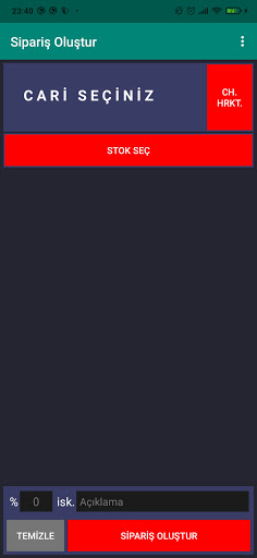 Sipariş Screen 3