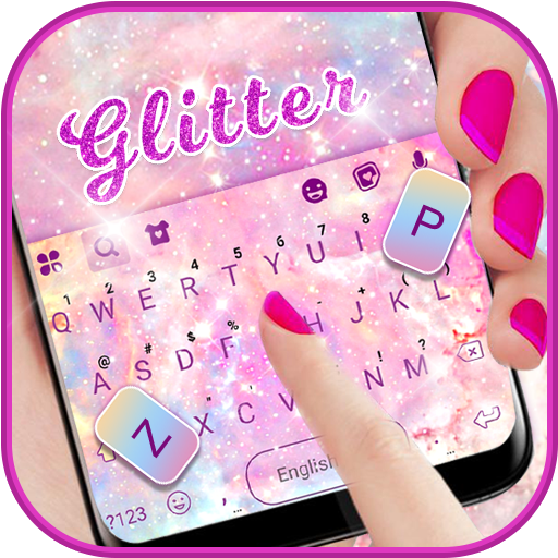 Pink Glitter Swirl Keyboard Ba logo
