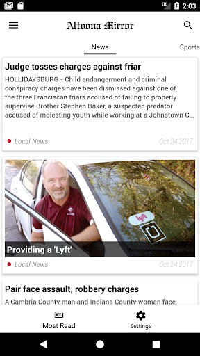Android application Altoona Mirror screenshort