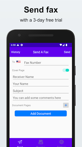 Android application Send & Receive Fax Number screenshort